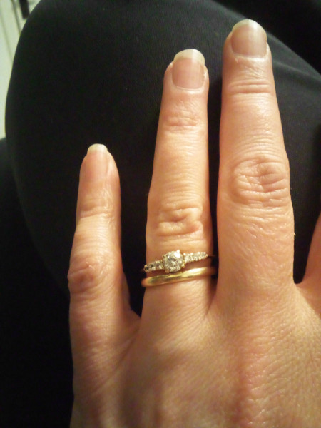 .. to ask to see your engagement & wedding rings? :D