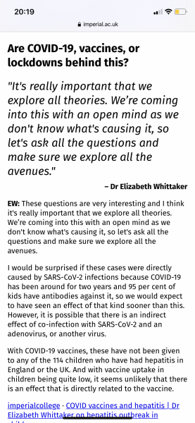 Hepatitis outbreak in children