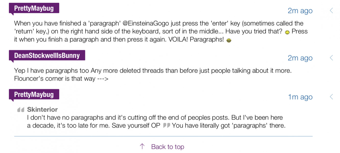 See you later people - the no paragraphs is the kick I needed!