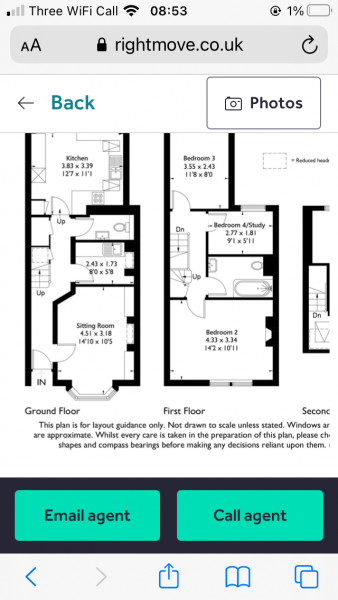 4 bed with no bathroom on first floor, or three bed? plans attached