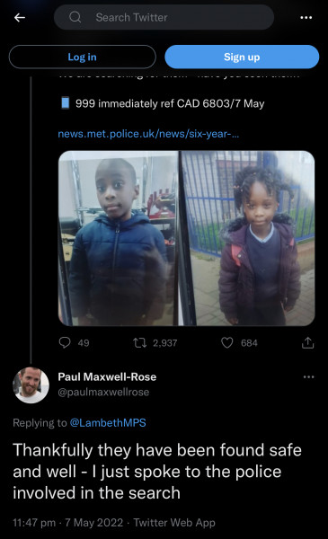 6yr twins missing london
