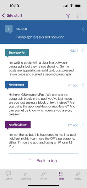 Paragraph breaks not showing