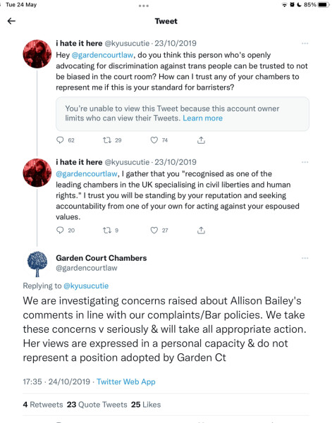 Allison Bailey v Stonewall - Employment Tribunal hearing Thread 11