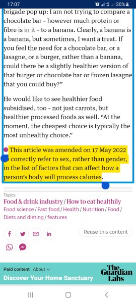 Guardian article repeatedly uses the word 'woman' and means it.