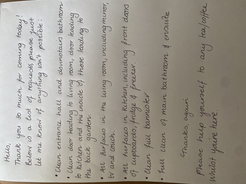 Is this list reasonable for a 2 hour domestic clean job? 