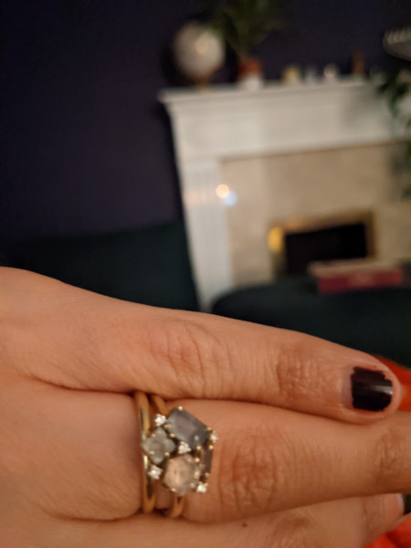 .. to ask to see your engagement & wedding rings? :D