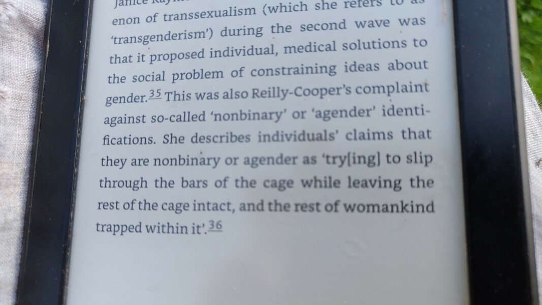 Should gender critical people actually be non-binary??  Or should non-binary people actually be gender critical??  I'm struggling to see the difference