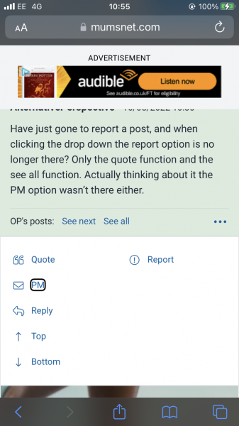 Report function disappeared on iOS?