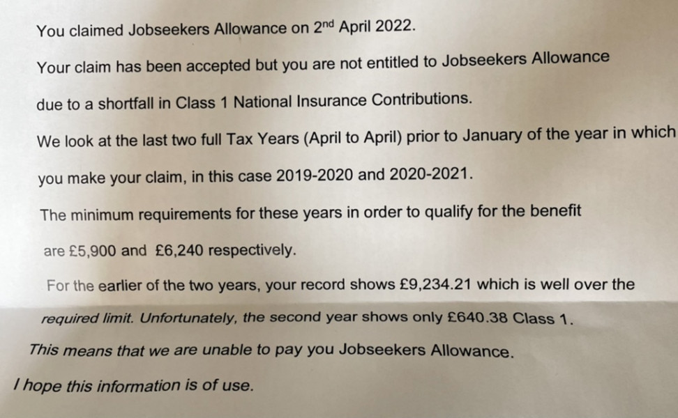 JSA after maternity allowance