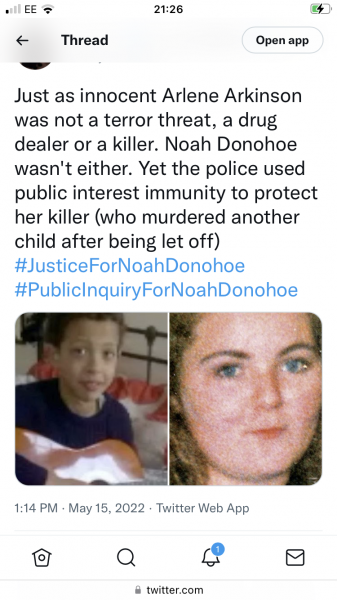 TW. Noah. The PSNI and their failure to investigate his death?
