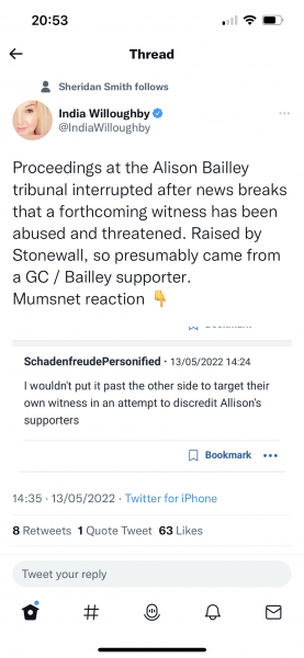 Allison Bailey v Stonewall - Employment Tribunal hearing Thread 5