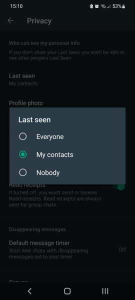 Is there a way to stop me showing “online” on WhatsApp?