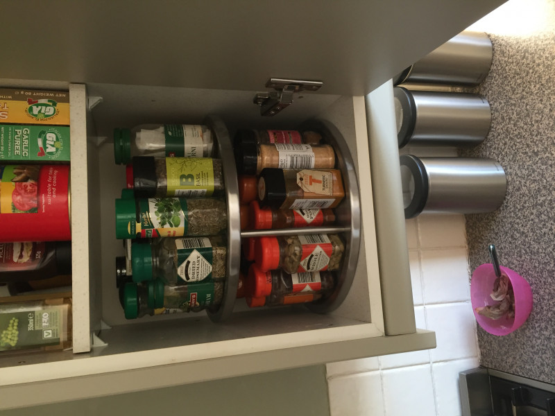 Show me how you store your herbs and spices?