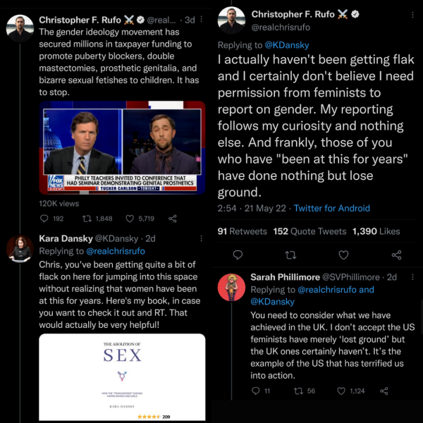 Kellie Jay Keen and Tucker Carlson of Fox News