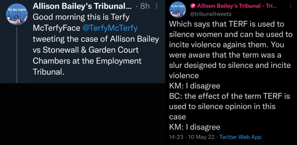 Allison Bailey v Stonewall - Employment Tribunal hearing Thread 3