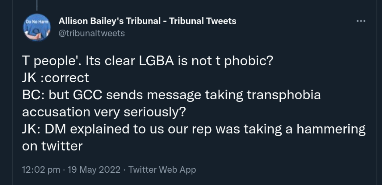 Allison Bailey v Stonewall - Employment Tribunal hearing Thread 10