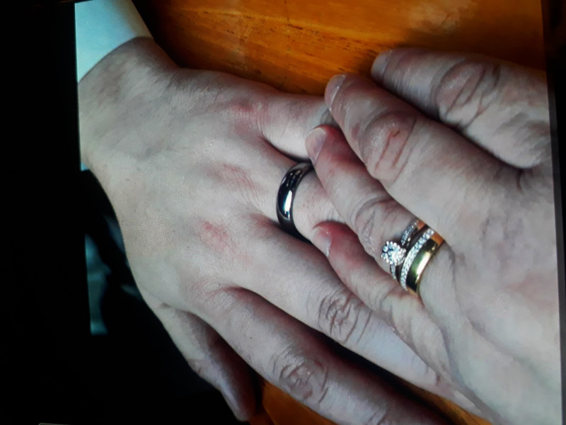 .. to ask to see your engagement & wedding rings? :D