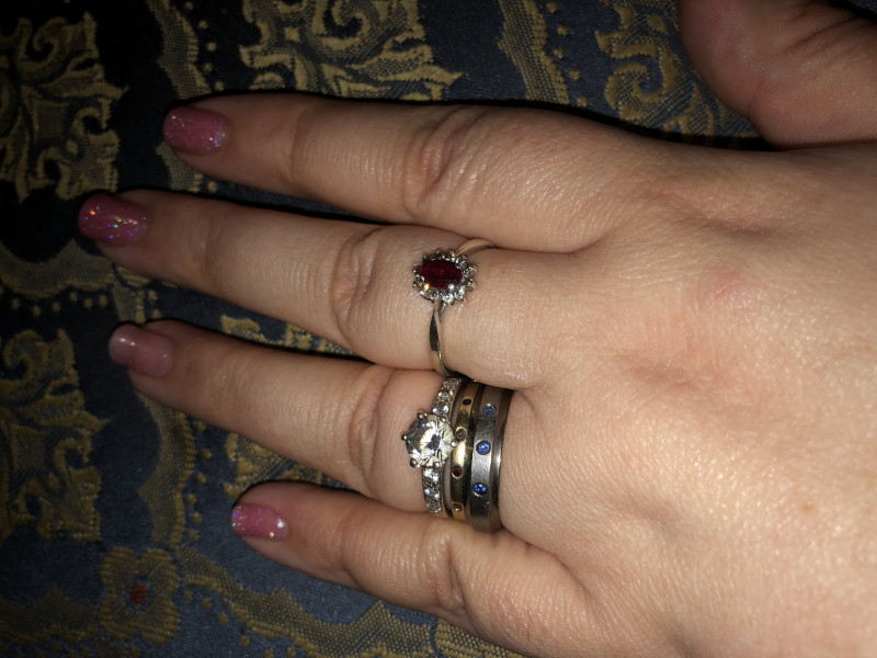 .. to ask to see your engagement & wedding rings? :D