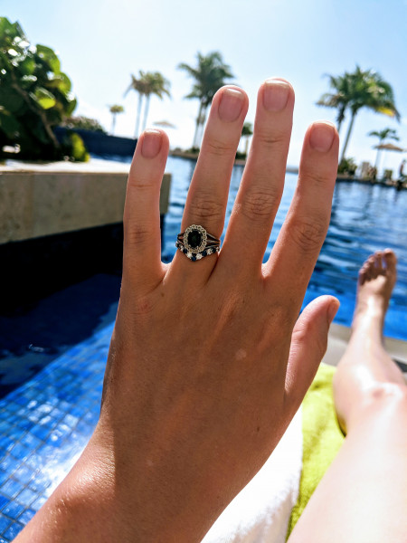 .. to ask to see your engagement & wedding rings? :D