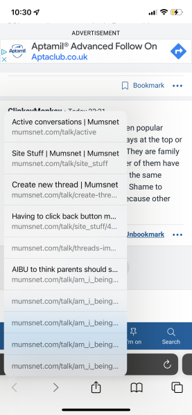 Having to click back button multiple times after bookmarking