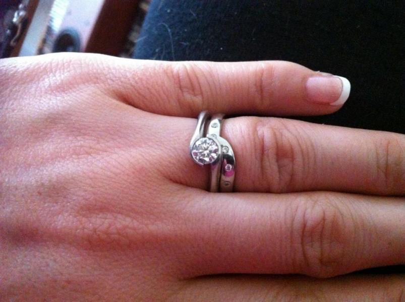.. to ask to see your engagement & wedding rings? :D