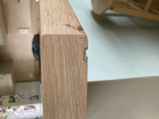 New worktop fitted with dents/imperfections 