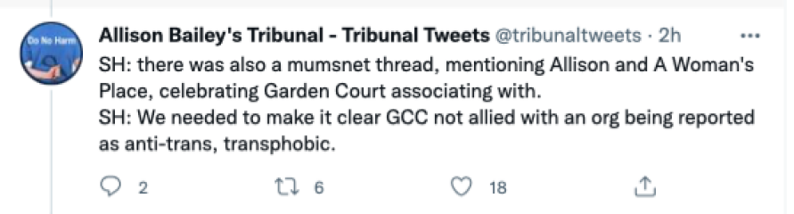 Allison Bailey v Stonewall - Employment Tribunal hearing Thread 16