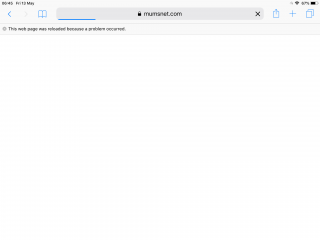 'This webpage was reloaded because a problem occurred'