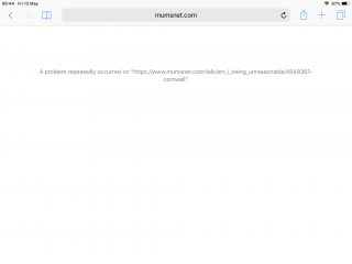 'This webpage was reloaded because a problem occurred'