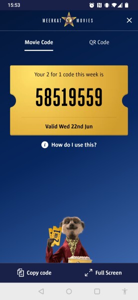 URGENT Meerkat Movies code please