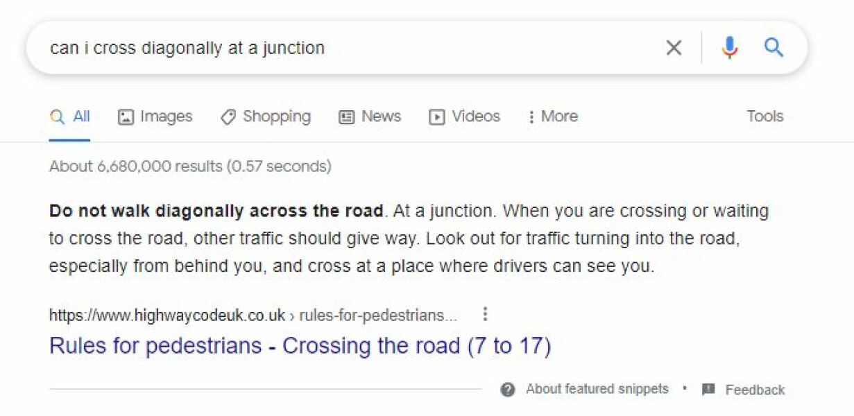 Were we wrong to cross the road in this way?
