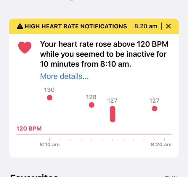 My watch has sent me a warning to say my resting heart rate is high