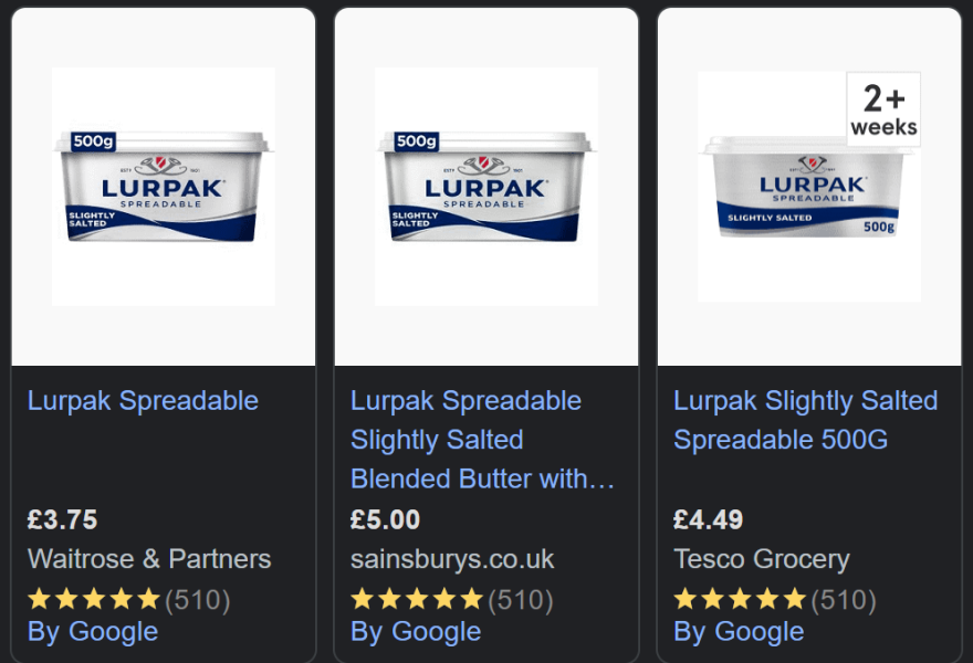 The price of butter!!!!!