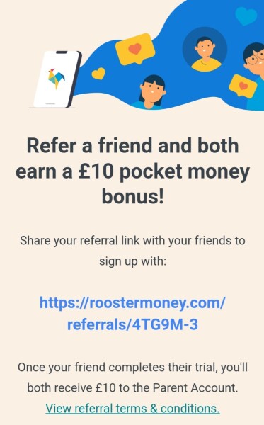 Rooster card free £10  uk unlimited referrals 