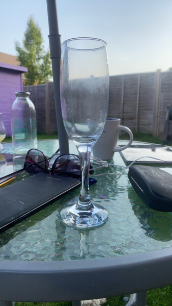 I'm drinking a cold fizzy wine in the garden. Anyone care to join me? 