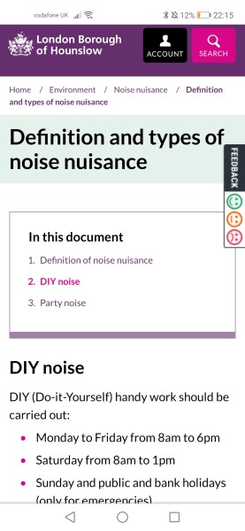 Neighbours renovating garden - noise at night