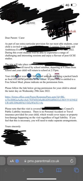 School trip, zero liability insurance??