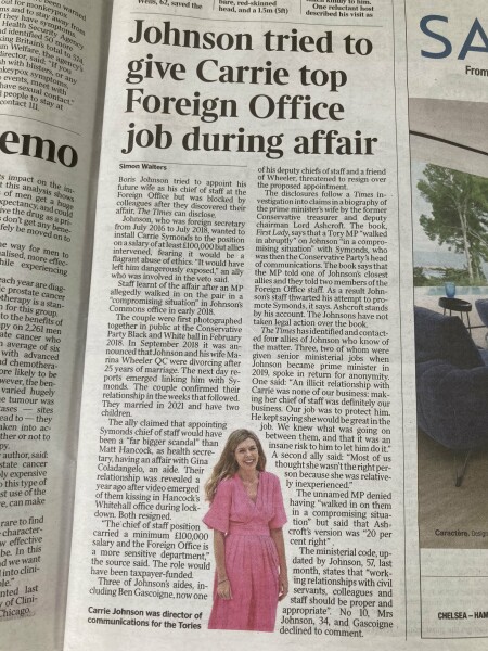 To point out that the PM tried to give his mistress £100k public sector job