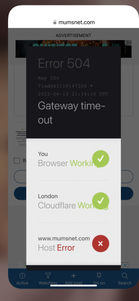 Cloudflare waiting page