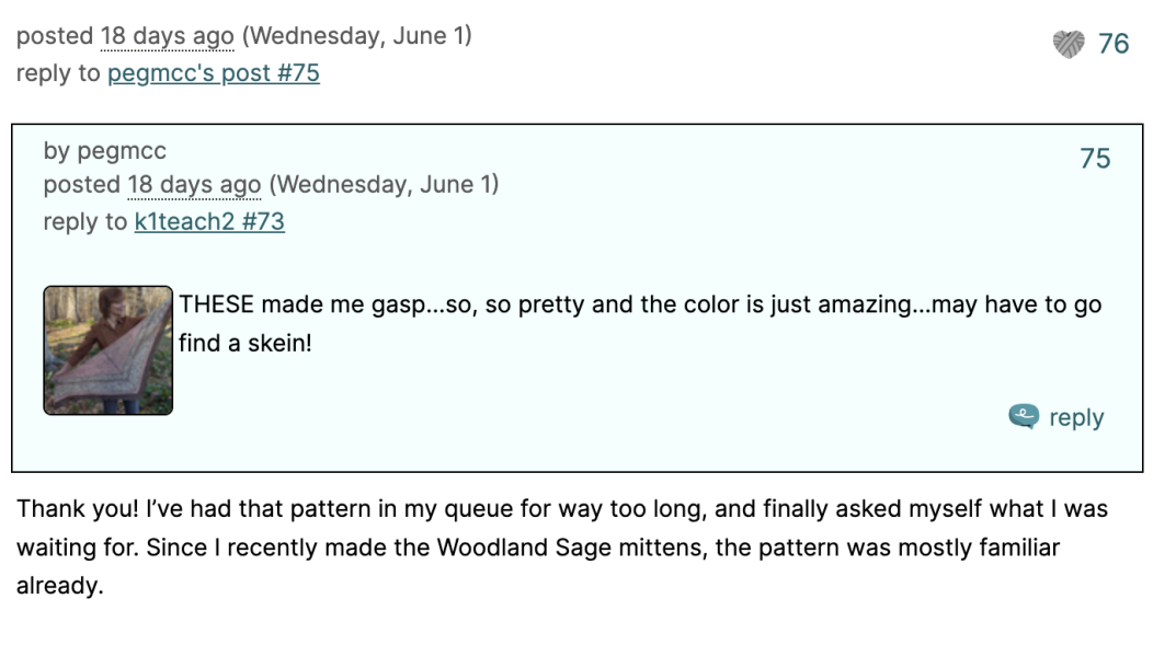 Users quoting one another