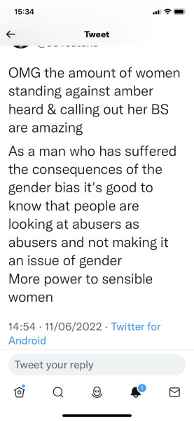 To be concerned that the Depp/Heard trial has put off genuine DV victims from coming forward?