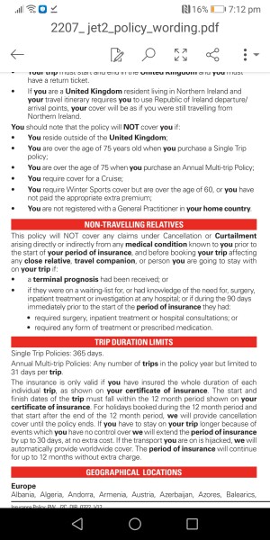 Can someone knowledgeable read this jet2 holiday insurance caveat, please?