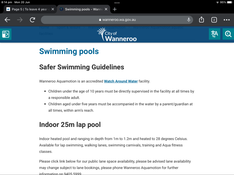 To leave 4 year old alone in pool