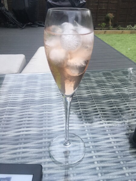 I'm drinking a cold fizzy wine in the garden. Anyone care to join me? 