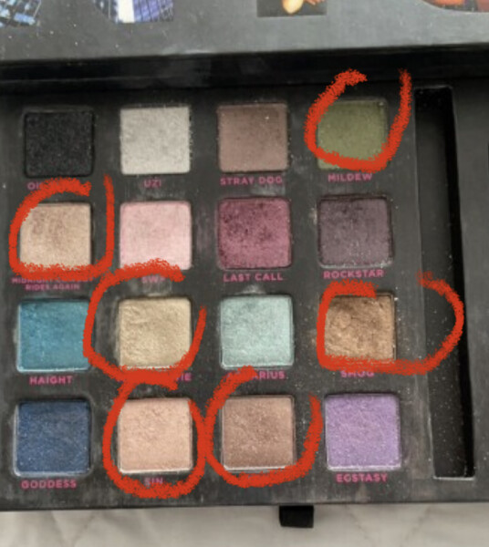 Eyeshadow pallete which of these are warm colours?