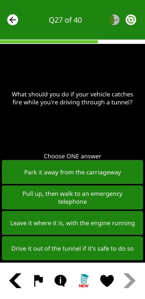 Without cheating, what do you think the answer to this theory test question is?