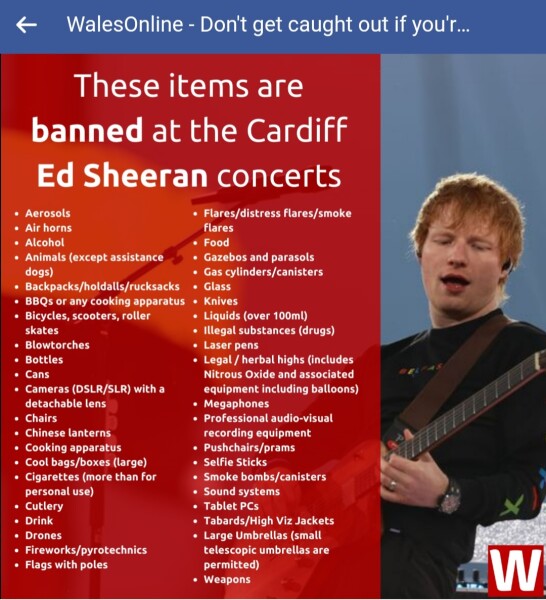 To warn you about the way outdoor concerts are going?