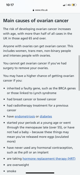 NHS has erased women from ovarian cancer guidance