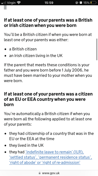 To think she should be entitled to British passport because of me? 