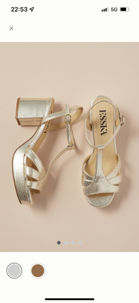 Block Heel Gold Sandals